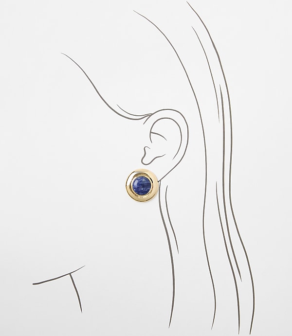 Marbleized Circle Stud Earrings