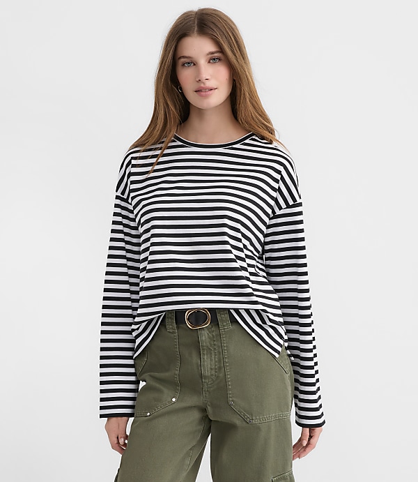 Striped Long Sleeve Modern Tee
