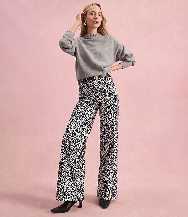 Palmer Wide Leg Pants in Leopard Print Velvet