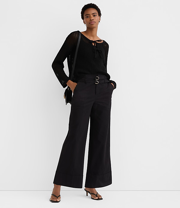 Double Belted Wide Leg Pants