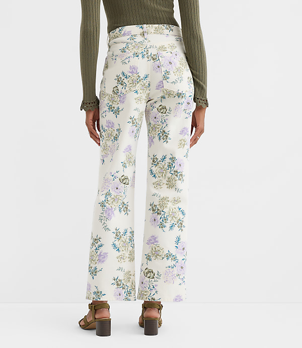 Curvy High Rise Straight Jeans in Floral