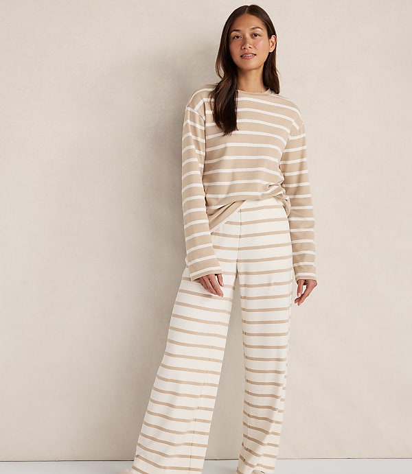 Haven Well Within Brushed Cotton Interlock Stripe Crewneck