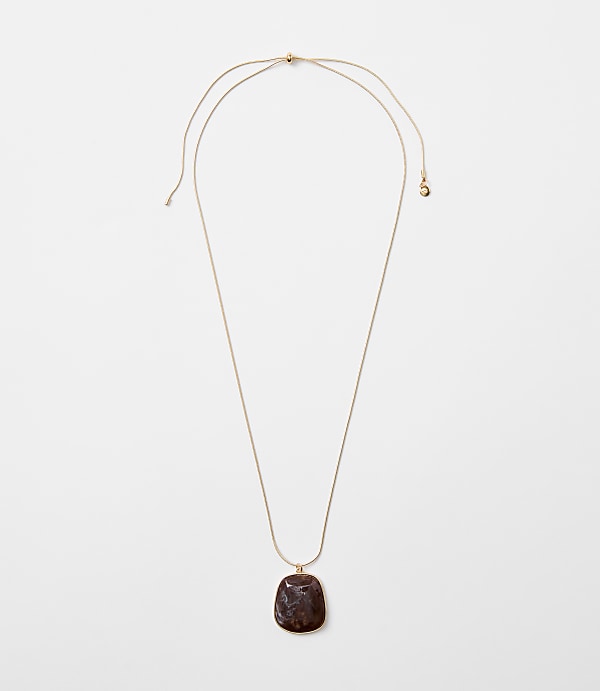 Marbleized Pull Tie Pendant Necklace