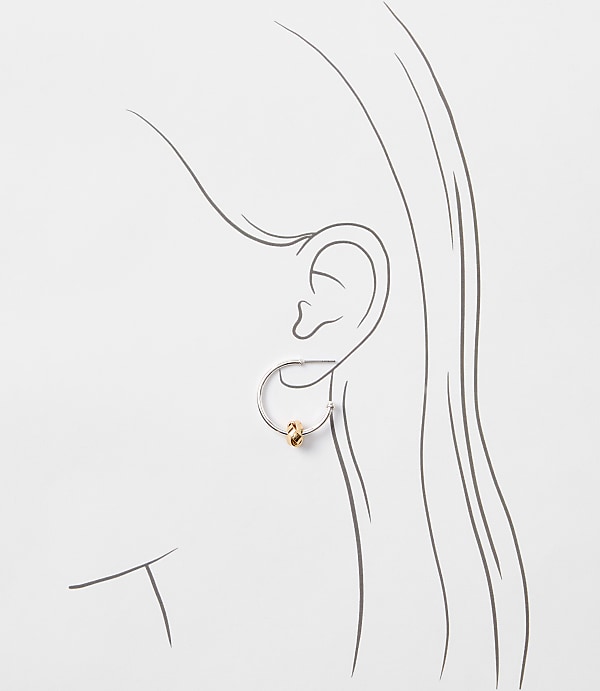 Mixed Metal Knot Hoop Earrings