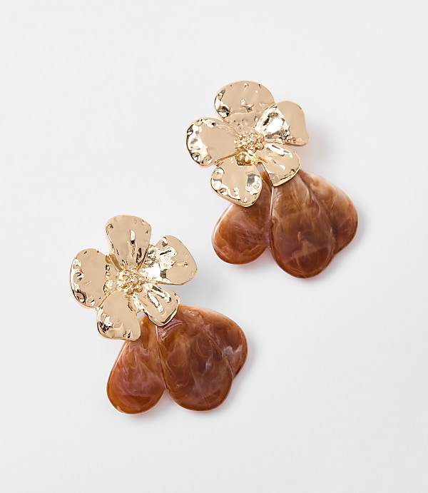 Floral Resin Statement Earrings