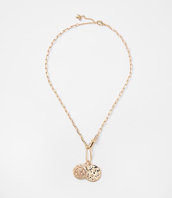 Hammered Coin Charm Necklace