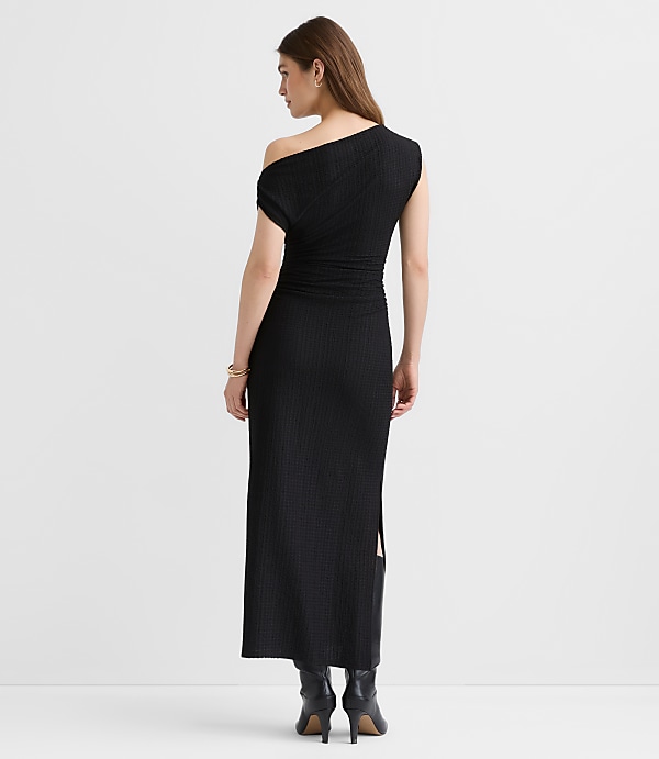 Tall Asymmetrical Ruched Midi Dress
