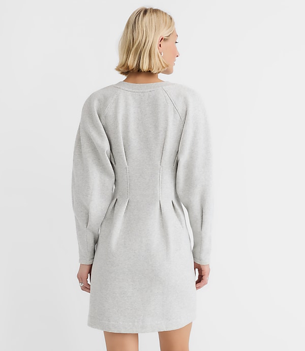 Petite Heathered Pleated Terry Mini Dress