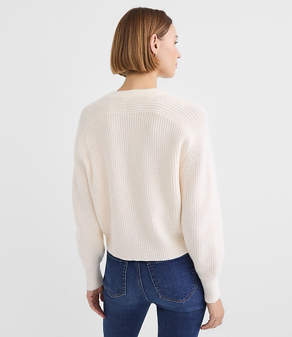 Petite Ribbed Relaxed Cardigan