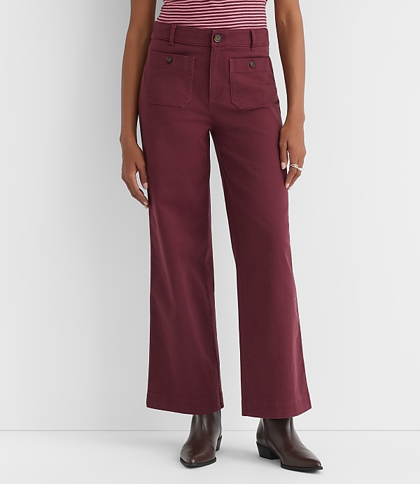 Tall Palmer Wide Leg Crop Pants in Twill