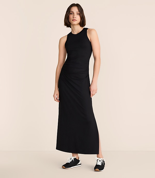 Lou & Grey Brushedsoft Ruched Tank Midi Dress