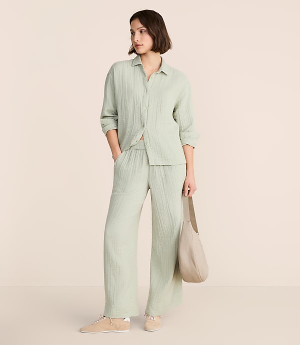 Lou & Grey Triple Cloth Wide Leg Pants