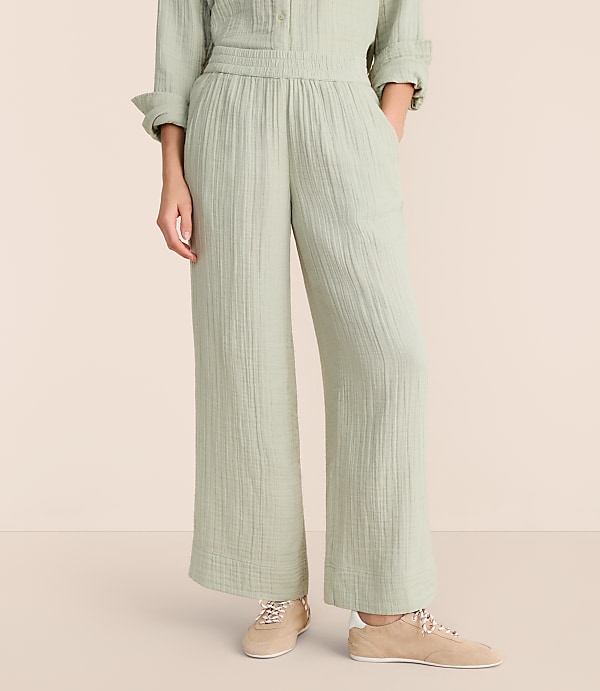 Lou & Grey Triple Cloth Wide Leg Pants