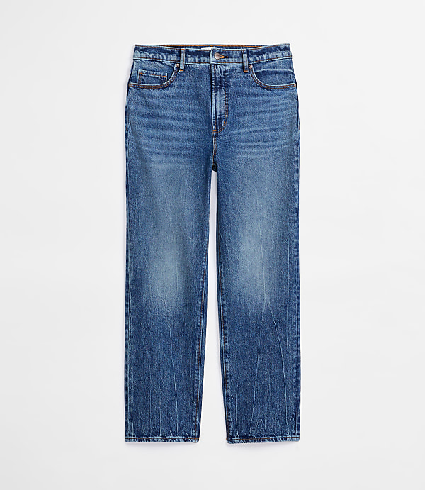 Rivete Petite High Rise Straight Jeans in Echo Wash