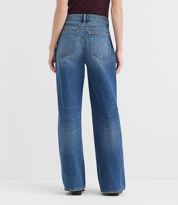 Rivete Petite High Rise Wide Leg Jeans in Echo Wash