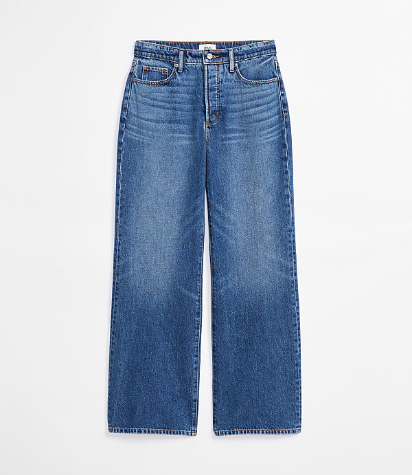 Rivete Petite High Rise Wide Leg Jeans in Echo Wash