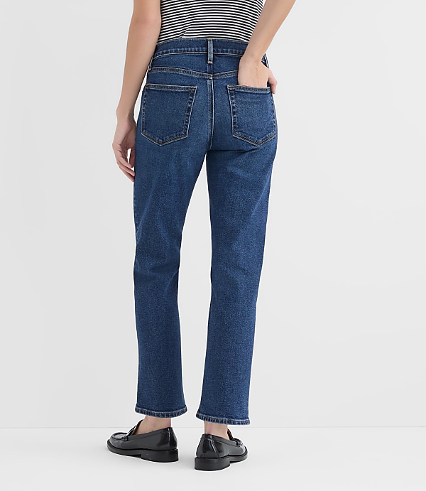Rivete Petite Mid Rise Slim Jeans in Muse Wash