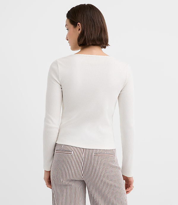 Scalloped Ribbed Cardigan