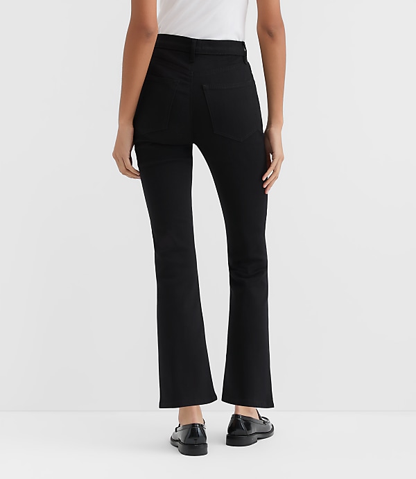 Rivete Petite High Rise Kick Crop Jeans in Noir Wash