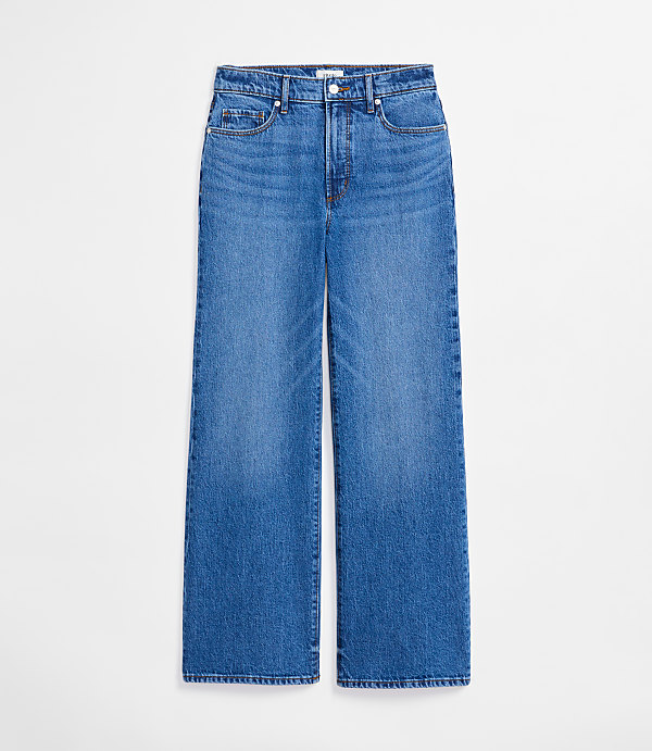 Rivete Petite High Rise Wide Leg Jeans in Vintage Dark Wash