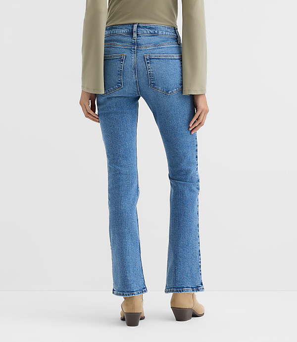 Rivete Petite Mid Rise Boot Jeans in Vintage Mid Wash
