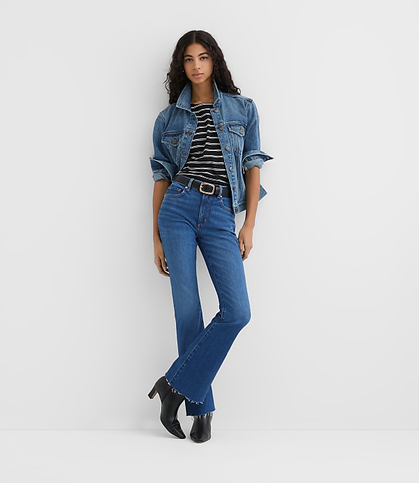 Rivete Petite Mid Rise Boot Jeans in Vintage Dark Wash