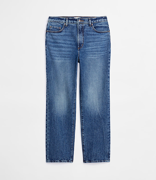 Rivete Tall Curvy High Rise Straight Jeans in Echo Wash