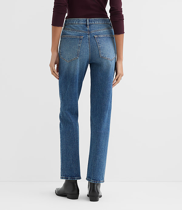 Rivete Tall Curvy High Rise Straight Jeans in Echo Wash