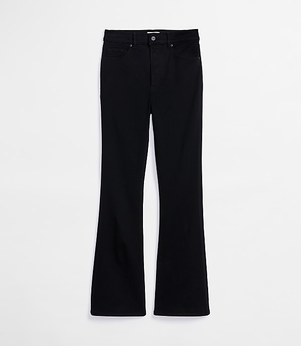 Rivete Tall High Rise Slim Flare Jeans in Noir Wash