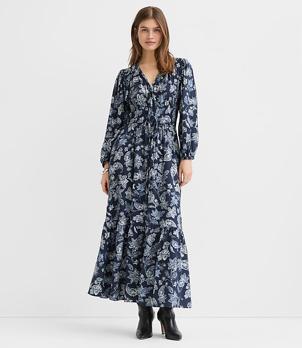 Paisley Bow Maxi Pocket Dress