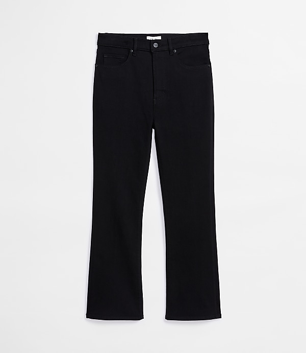 Rivete Tall High Rise Kick Crop Jeans in Noir Wash