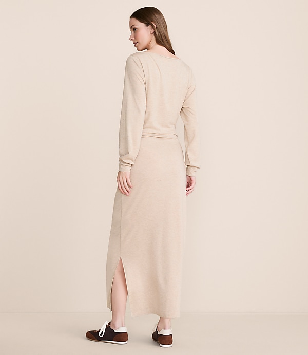 Petite Lou & Grey Heathered Brushed Jersey Cinched Maxi Dress