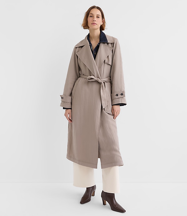 Petite Drapey Trench Coat