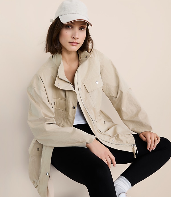 Lou & Grey Peached Cinched Utility Jacket