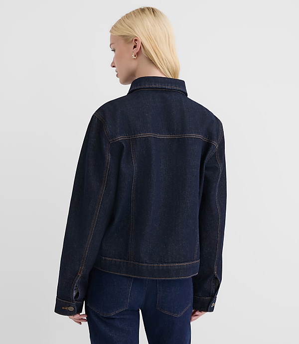 Rivete Petite Denim Trucker Jacket in Nova Wash