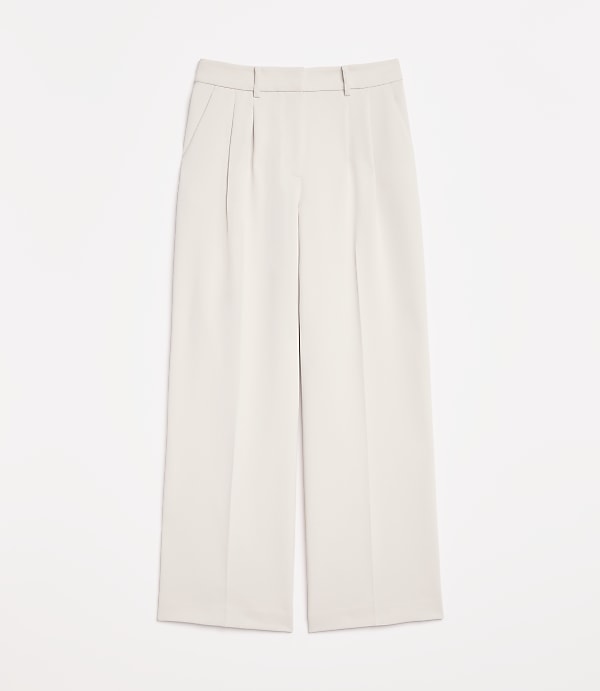 Tall LOFT Versa Crepe Drape Pleated Relaxed Straight Pants