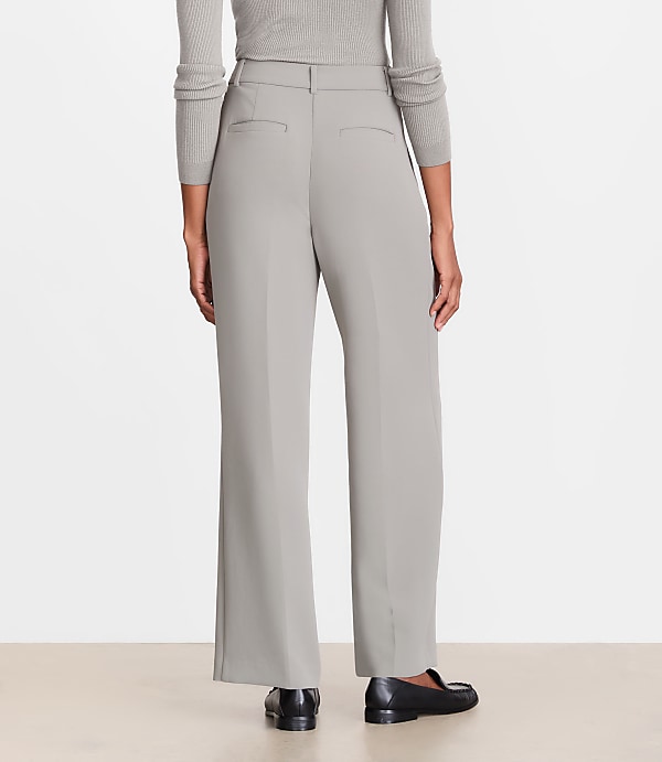 Petite LOFT Versa Crepe Drape Pleated Relaxed Straight Pants