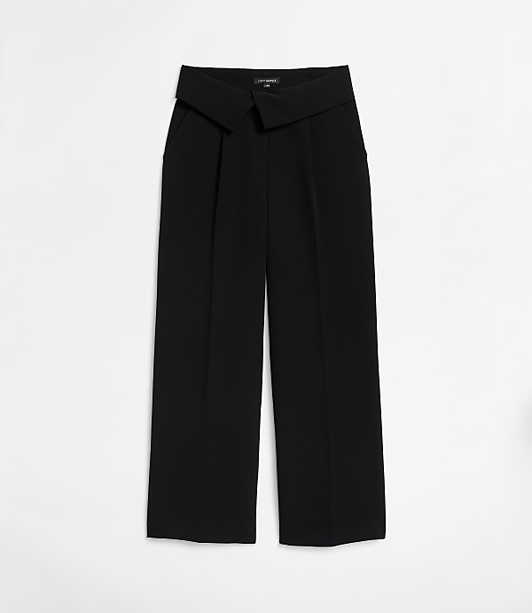 Tall LOFT Versa Crepe Drape Foldover Waist Palazzo Pants
