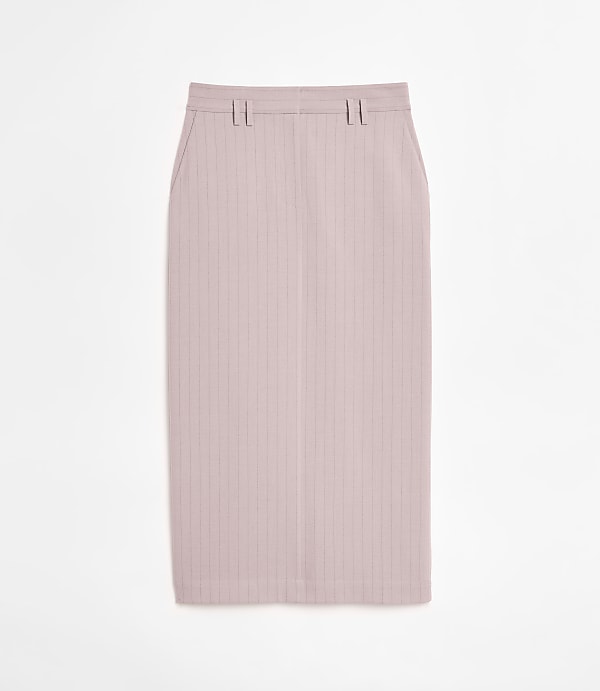 Petite LOFT Versa Seasonless Stretch Trouser Midi Pocket Skirt in Stripe