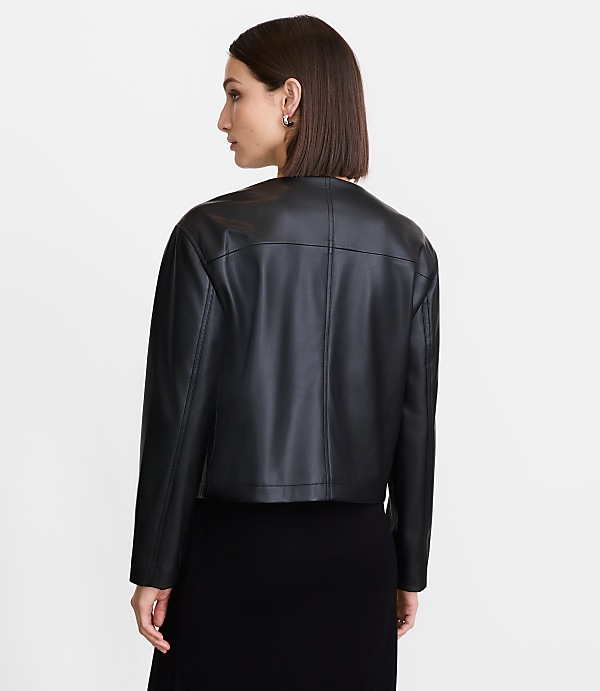 Petite LOFT Versa Faux Leather Zip Pocket Jacket
