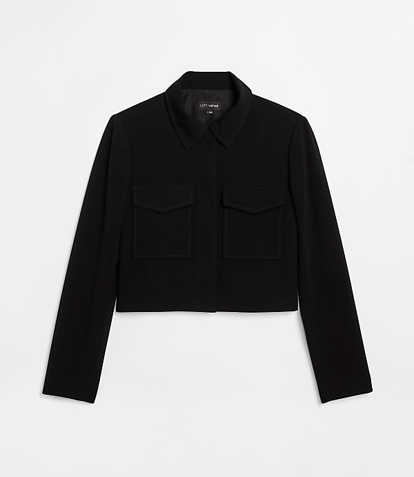 Petite LOFT Versa Seasonless Stretch Patch Pocket Jacket