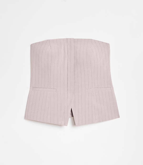 Petite LOFT Versa Seasonless Stretch Strapless Pocket Top in Stripe