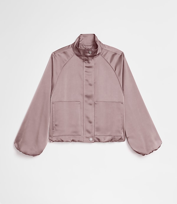Petite LOFT Versa Satin Bomber Jacket