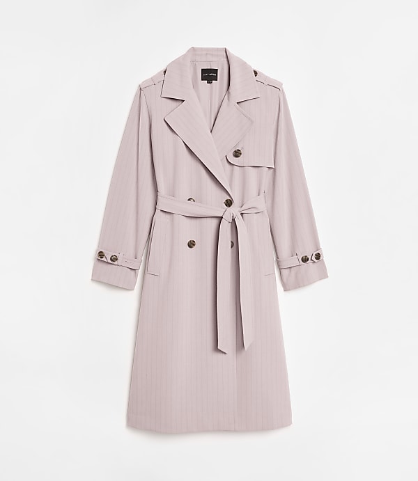 Petite LOFT Versa Seasonless Stretch Trench Coat in Stripe