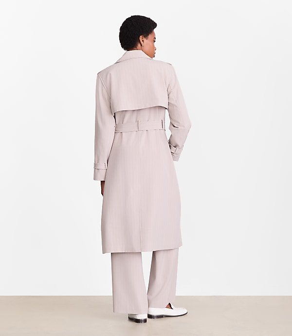 Petite LOFT Versa Seasonless Stretch Trench Coat in Stripe