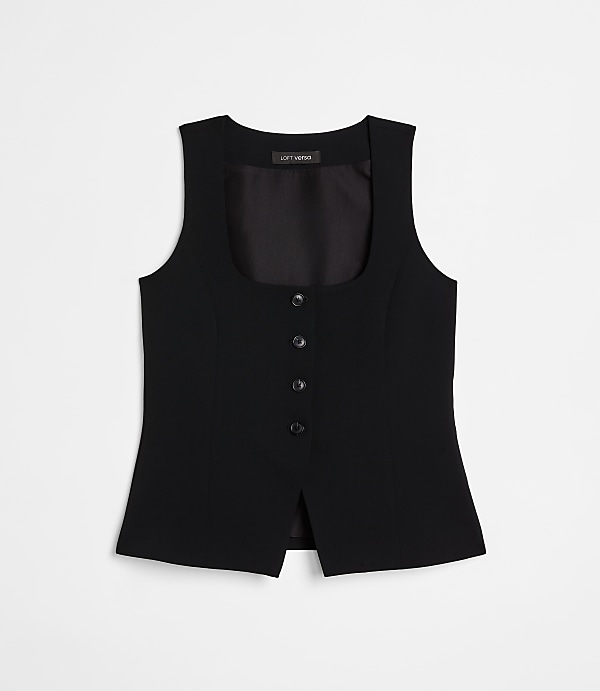 Petite LOFT Versa Crepe Drape Tank Vest
