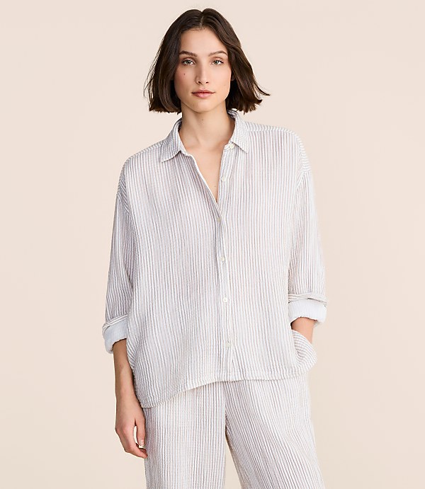 Petite Lou & Grey Striped Triple Cloth Shirt
