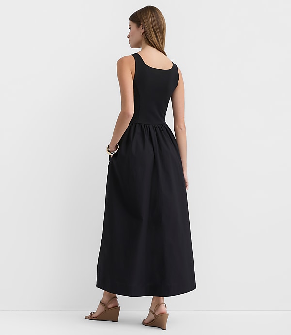 Tall Bustier Mixed Media Midi Pocket Dress
