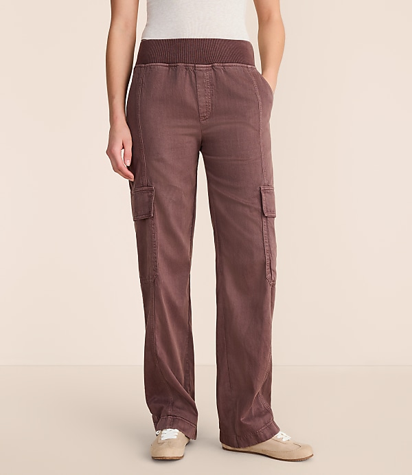 Petite Lou & Grey Washed Twill Straight Leg Cargo Pants