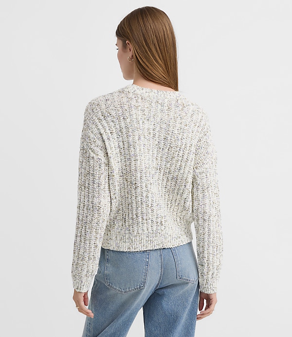 Petite Spacedye Ribbed Relaxed Sweater